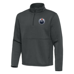 Edmonton Oilers Antigua Twist Quarter-Zip Pullover Jacket - Pewter | US 202264718