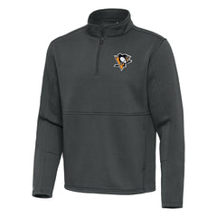 Pittsburgh Penguins Antigua Twist Quarter-Zip Pullover Jacket - Pewter | US 202264745