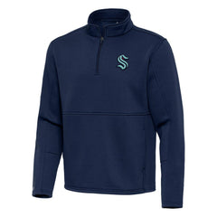 Seattle Kraken Antigua Twist Quarter-Zip Pullover Jacket - Navy | US 202264757