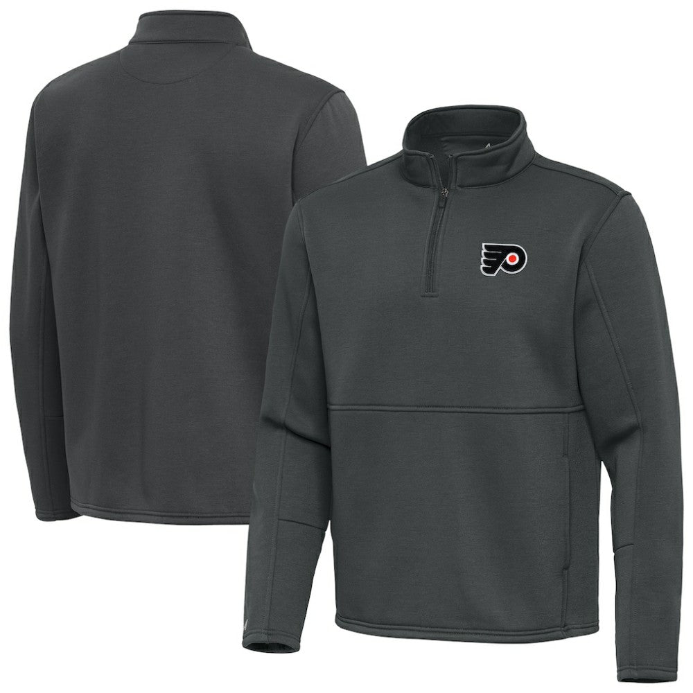 Philadelphia Flyers Antigua Twist Quarter-Zip Pullover Jacket - Pewter | US 202264774