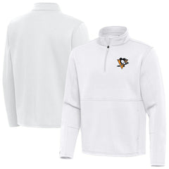 Pittsburgh Penguins Antigua Twist Quarter-Zip Pullover Jacket - White | US 202264776