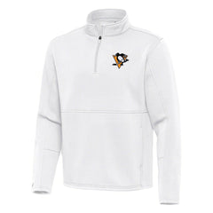 Pittsburgh Penguins Antigua Twist Quarter-Zip Pullover Jacket - White | US 202264776