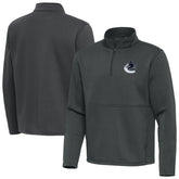 Vancouver Canucks Antigua Twist Quarter-Zip Pullover Jacket - Pewter | US 202264786