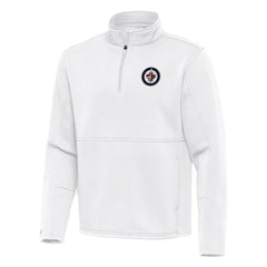Winnipeg Jets Antigua Twist Quarter-Zip Pullover Jacket - White | US 202264787
