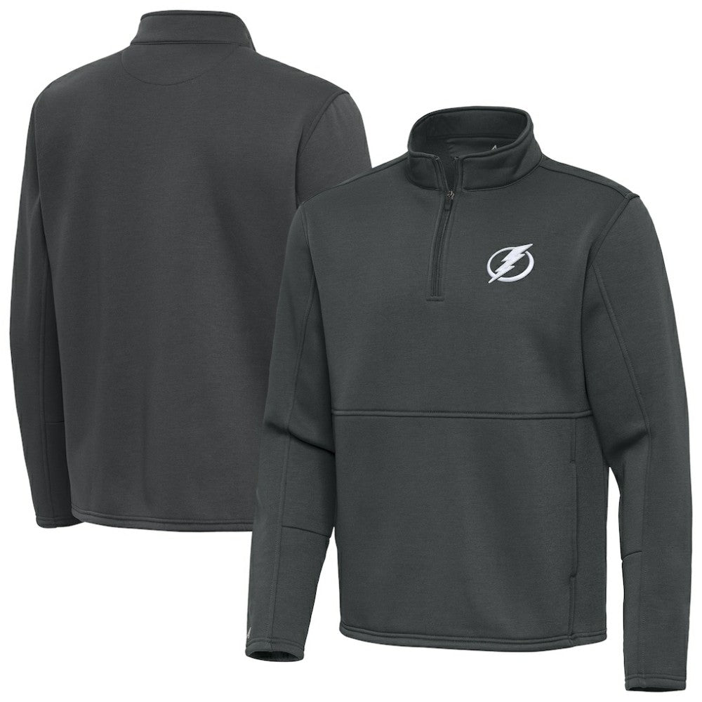 Tampa Bay Lightning Antigua Twist Quarter-Zip Pullover Jacket - Pewter | US 202264796