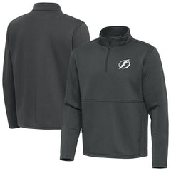 Tampa Bay Lightning Antigua Twist Quarter-Zip Pullover Jacket - Pewter | US 202264796