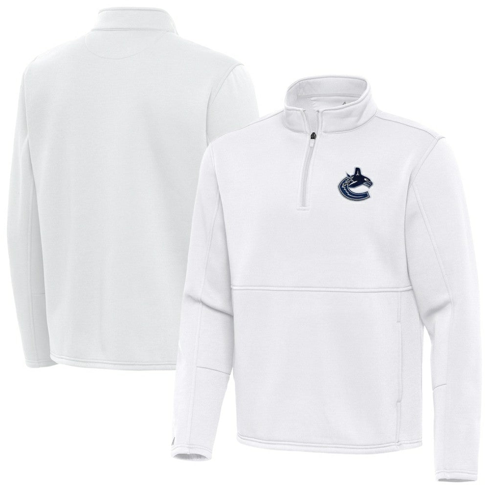 Vancouver Canucks Antigua Twist Quarter-Zip Pullover Jacket - White | US 202264804