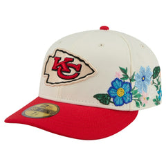 Kansas City Chiefs New Era Tonal Floral 59FIFTY Fitted Hat - Cream/Red Hats