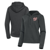 Washington Nationals Antigua Women's Contemporary Quarter-Zip Hoodie - Pewter Hoodies
