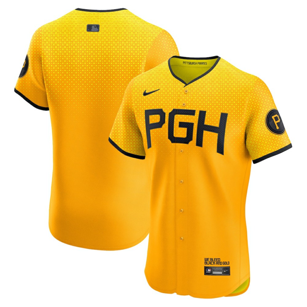 Pittsburgh Pirates Nike City Connect Elite Jersey - Gold Jerseys