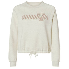 Los Angeles Dodgers Soft as a Grape Women's Tonal Checkered Sweatshirt - Natural Sweatshirts
