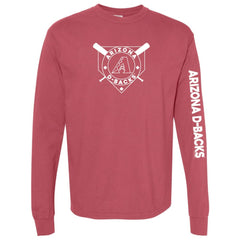 Arizona Diamondbacks Soft as a Grape Women's Pigment Dye Long Sleeve T-Shirt - Red T-shirts