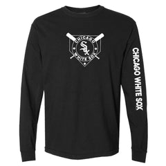Chicago White Sox Soft as a Grape Women's Pigment Dye Long Sleeve T-Shirt - Black T-shirts