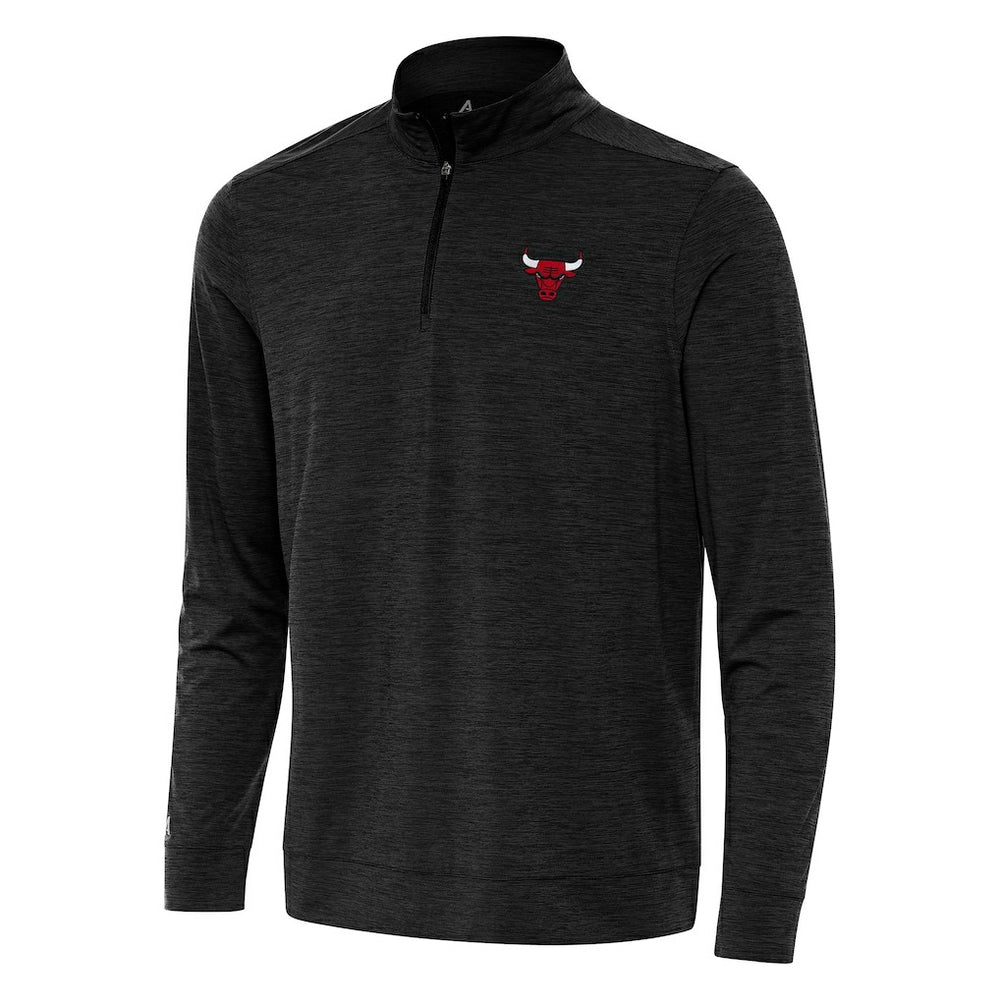 Chicago Bulls Antigua Bright Quarter-Zip Top Heather Black