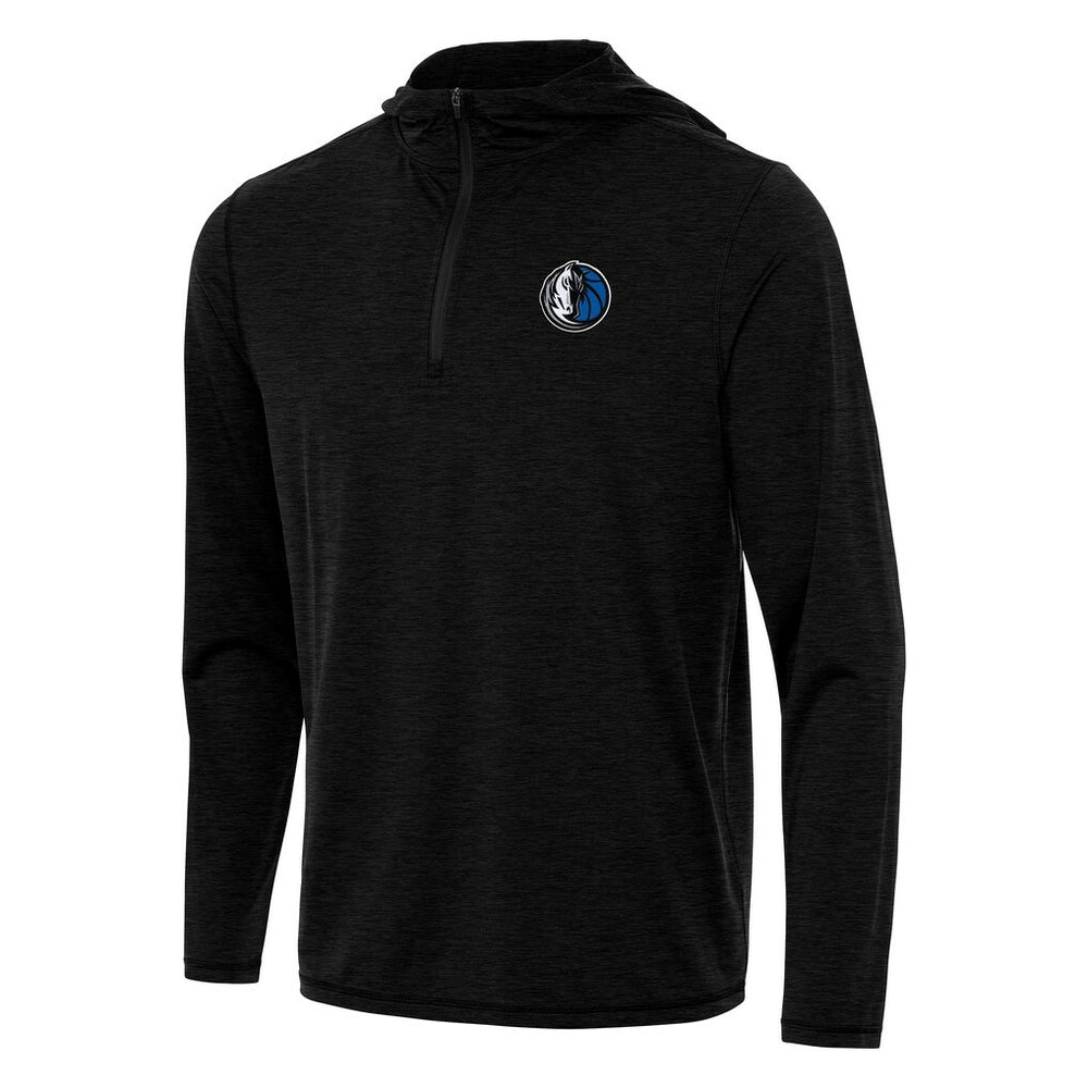 Dallas Mavericks Antigua Tidy Quarter-Zip Hoodie Heather Black