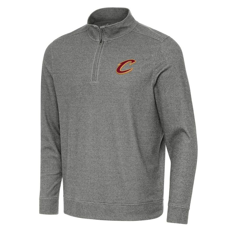 Cleveland Cavaliers Antigua Subtle Quarter-Zip Sweatshirt Heather Black