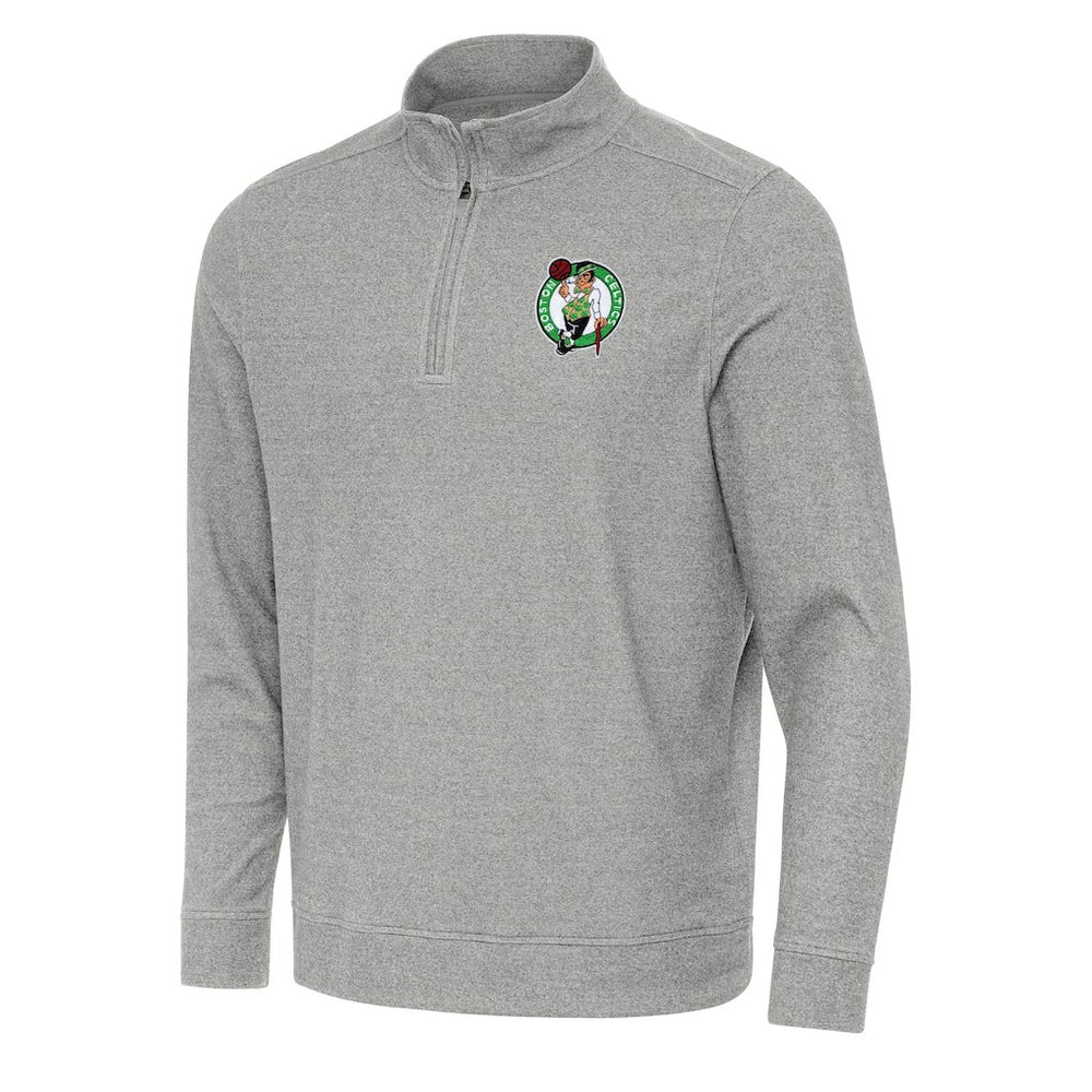 Boston Celtics Antigua Subtle Quarter-Zip Sweatshirt Heather Gray outlet