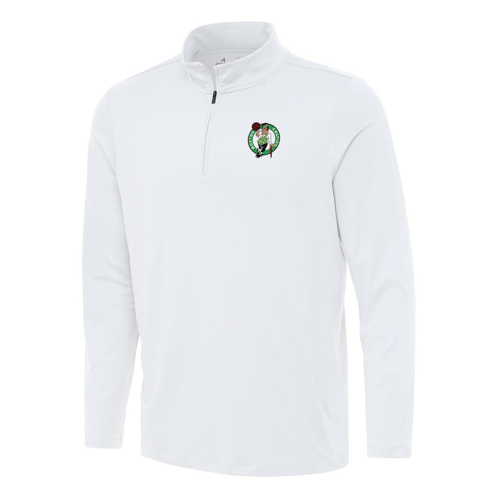 Boston Celtics Antigua Reprocess Quarter-Zip Top White