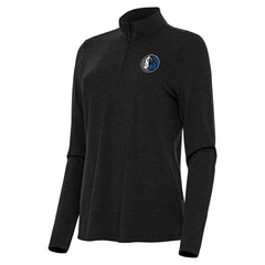 Dallas Mavericks Antigua Women's Bright Quarter-Zip Top Heather Black outlet