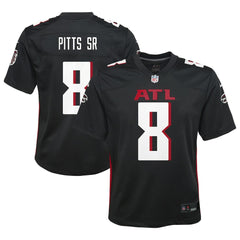 Kyle Pitts Sr. Atlanta Falcons Youth Game Jersey - Black Jerseys