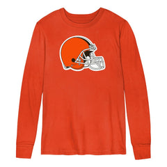 Cleveland Browns Youth Primary Logo Long Sleeve T-Shirt - Orange T-shirts