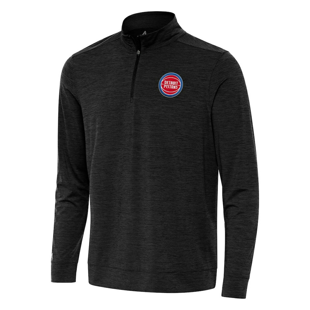 Detroit Pistons Antigua Bright Quarter-Zip Top Heather Black outlet