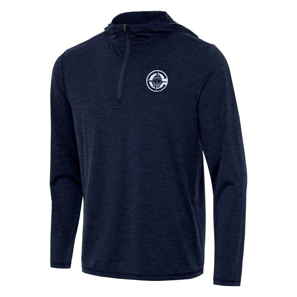 LA Clippers Antigua Tidy Quarter-Zip Hoodie Heather Navy