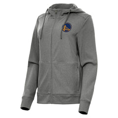 Golden State Warriors Antigua Women's Seeker Full-Zip Hoodie Jacket Heather Charcoal