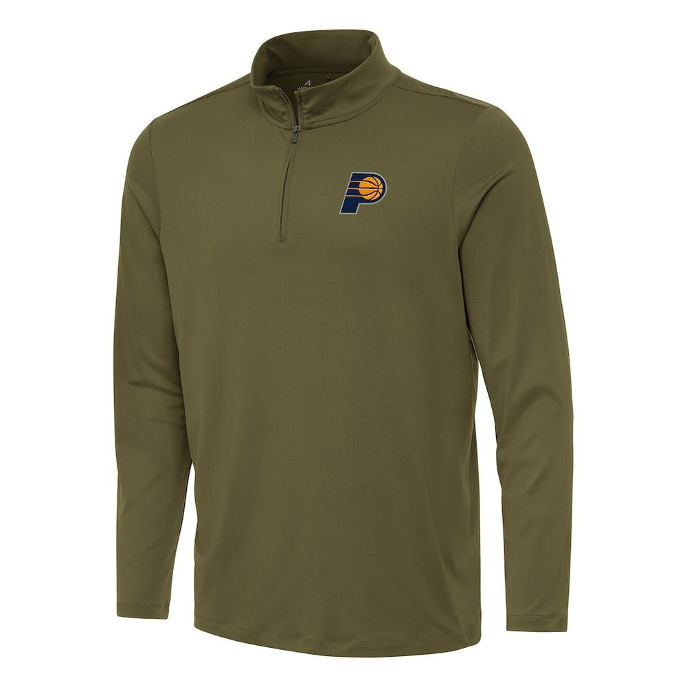 Indiana Pacers Antigua Reprocess Quarter-Zip Top Olive