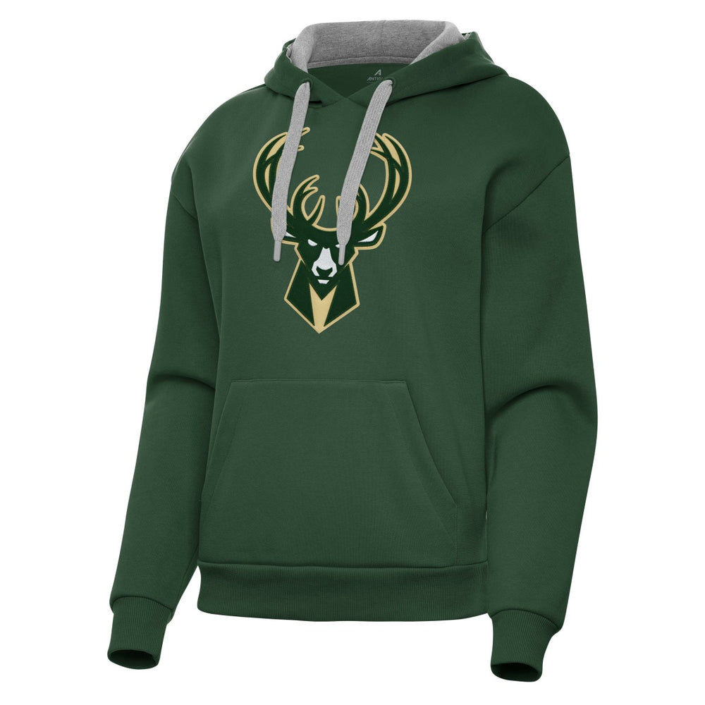 Milwaukee Bucks Antigua Women's Victory Pullover Hoodie Hunter Green outlet