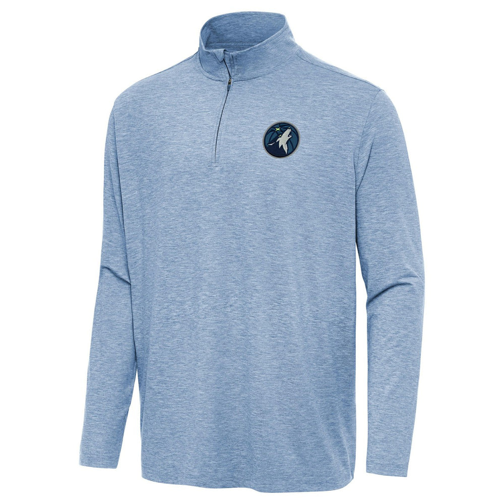 Minnesota Timberwolves Antigua Hunk Quarter-Zip Top Heather Blue