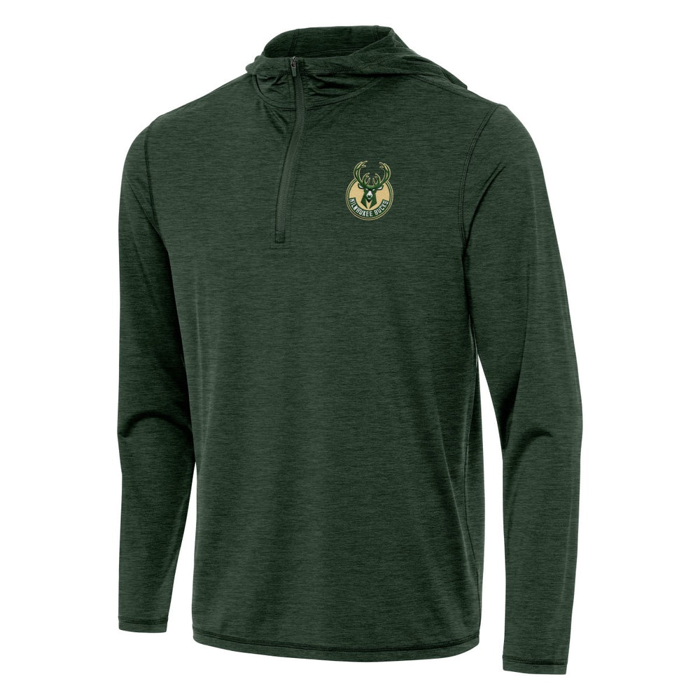 Milwaukee Bucks Antigua Tidy Quarter-Zip Hoodie Hunter Green
