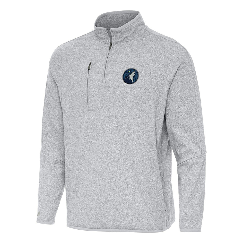 Minnesota Timberwolves Antigua Certain Quarter-Zip Tri-Blend Sweatshirt Heather Gray