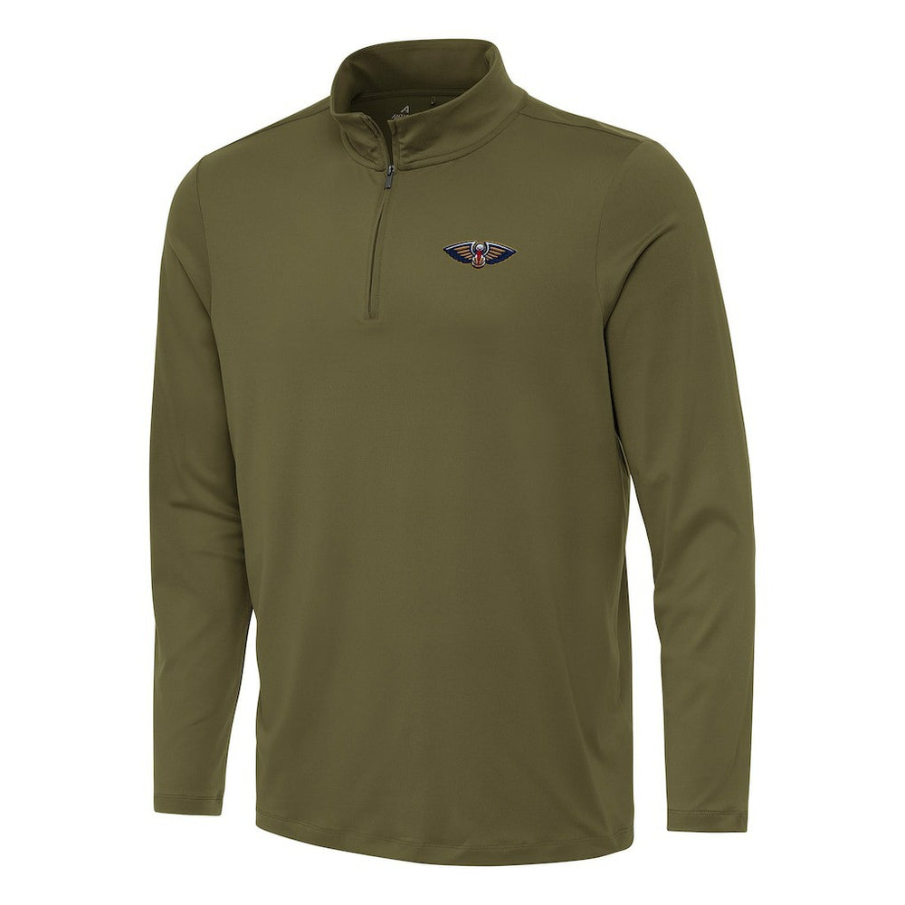 New Orleans Pelicans Antigua Reprocess Quarter-Zip Top Olive