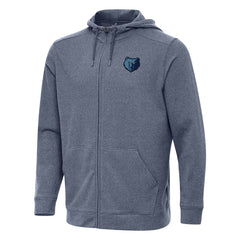 Memphis Grizzlies Antigua Effortless Full-Zip Hoodie Jacket Heather Navy