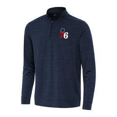 Philadelphia 76ers Antigua Bright Quarter-Zip Top Heather Navy