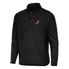 Portland Trail Blazers Antigua Certain Quarter-Zip Tri-Blend Sweatshirt Heather Black