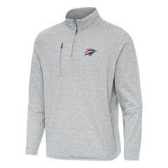 Oklahoma City Thunder Antigua Certain Quarter-Zip Tri-Blend Sweatshirt Heather Gray