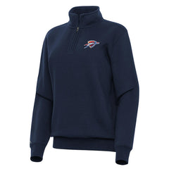 Oklahoma City Thunder Antigua Women's Victory Quarter-Zip Sweatshirt Navy