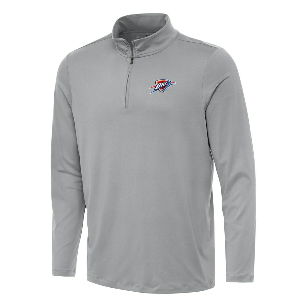 Oklahoma City Thunder Antigua Reprocess Quarter-Zip Top Gray