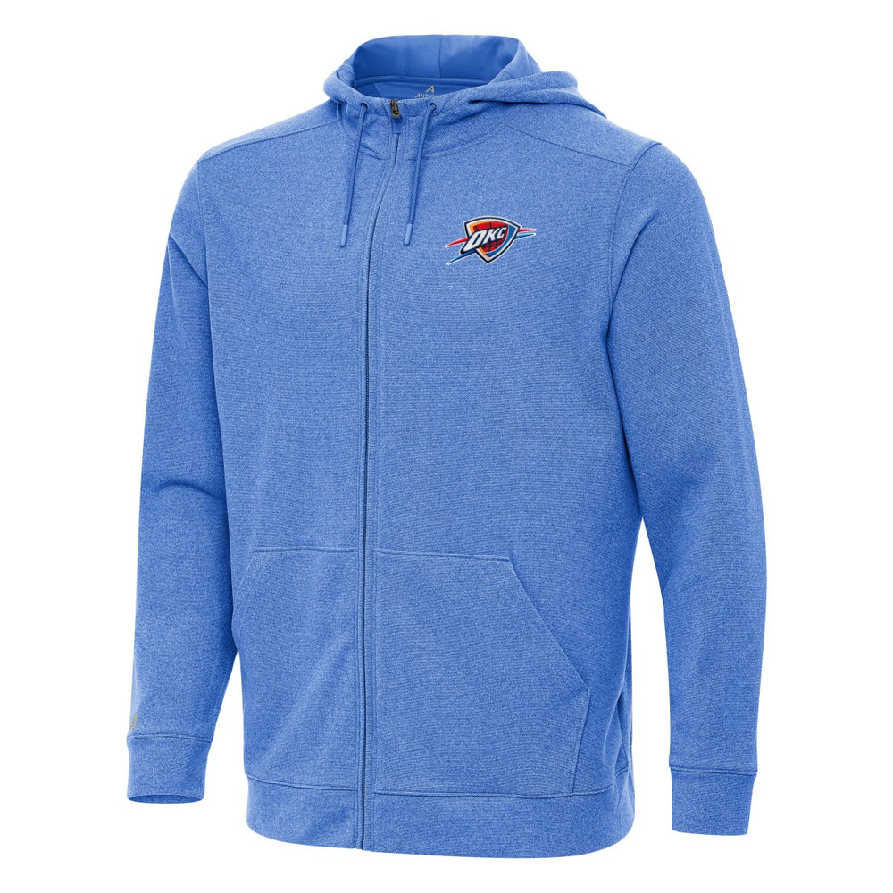 Oklahoma City Thunder Antigua Effortless Full-Zip Hoodie Jacket Heather Blue