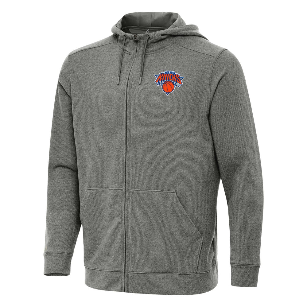 New York Knicks Antigua Effortless Full-Zip Hoodie Jacket Heather Charcoal