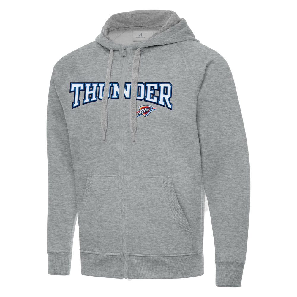 Oklahoma City Thunder Antigua Big & Tall Victory Full-Zip Hoodie Jacket Heather Gray