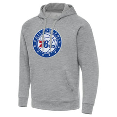 Philadelphia 76ers Antigua Big & Tall Victory Raglan Pullover Hoodie Heather Gray