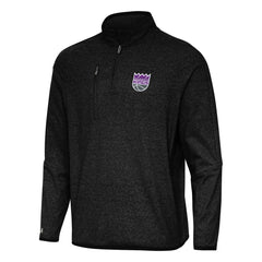 Sacramento Kings Antigua Certain Quarter-Zip Tri-Blend Sweatshirt Heather Black