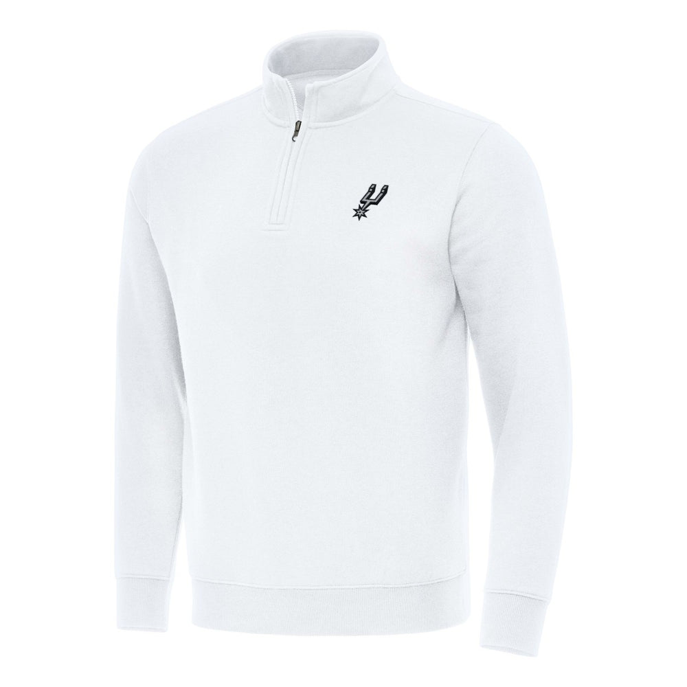 San Antonio Spurs Antigua Victory Quarter-Zip Mock Sweatshirt White