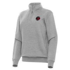 Toronto Raptors Antigua Women's Victory Quarter-Zip Sweatshirt Heather Gray