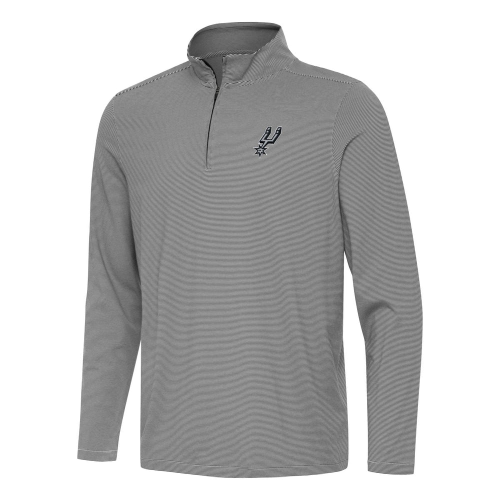 San Antonio Spurs Antigua Twine Quarter-Zip Top Black