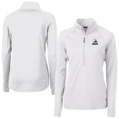 Cleveland Browns Cutter & Buck Women's Adapt Eco Knit Stretch Recycled Half-Zip Pullover Top - White Pullover