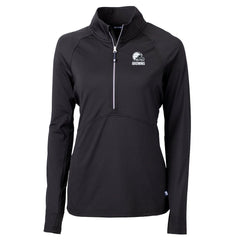Cleveland Browns Cutter & Buck Women's Adapt Eco Knit Stretch Recycled Half-Zip Pullover Top - Black Pullover